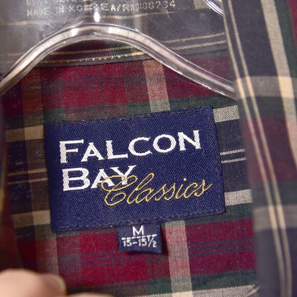 Falcon Bay Classics Men's Long Sleeve Red and Green Plaid Button Up Shirt Size M - Picture 3 of 7